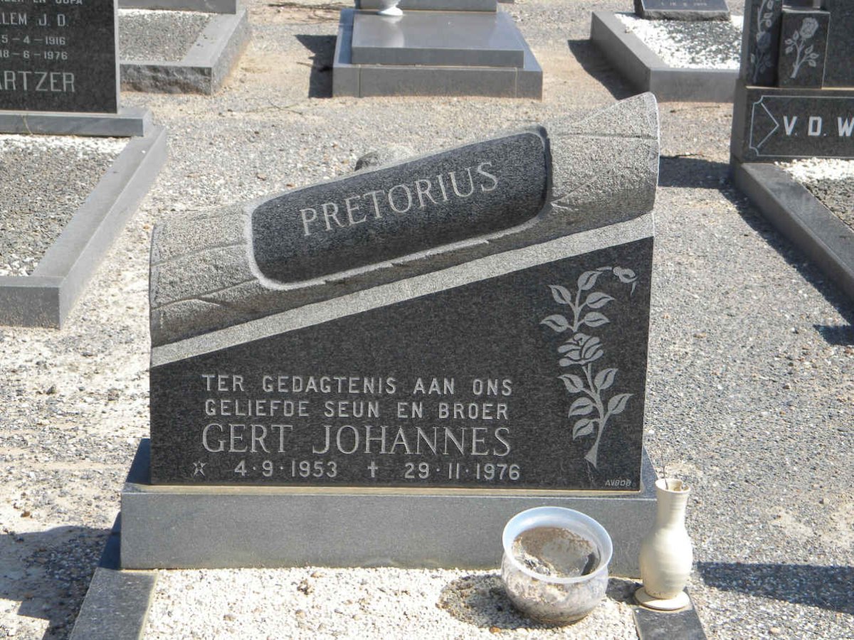 PRETORIUS Gert Johannes 1953-1976