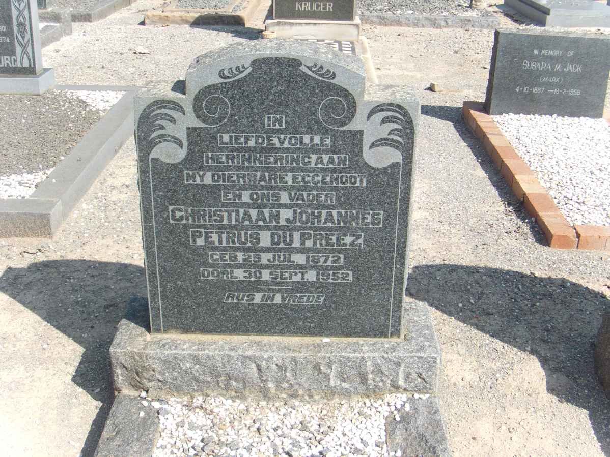 PREEZ Christiaan Johannes Petrus, du 1872-1952