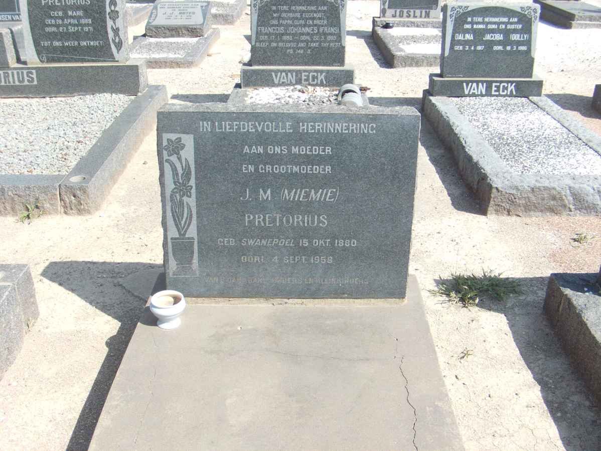 PRETORIUS J.M. nee SWANEPOEL 1880-1968