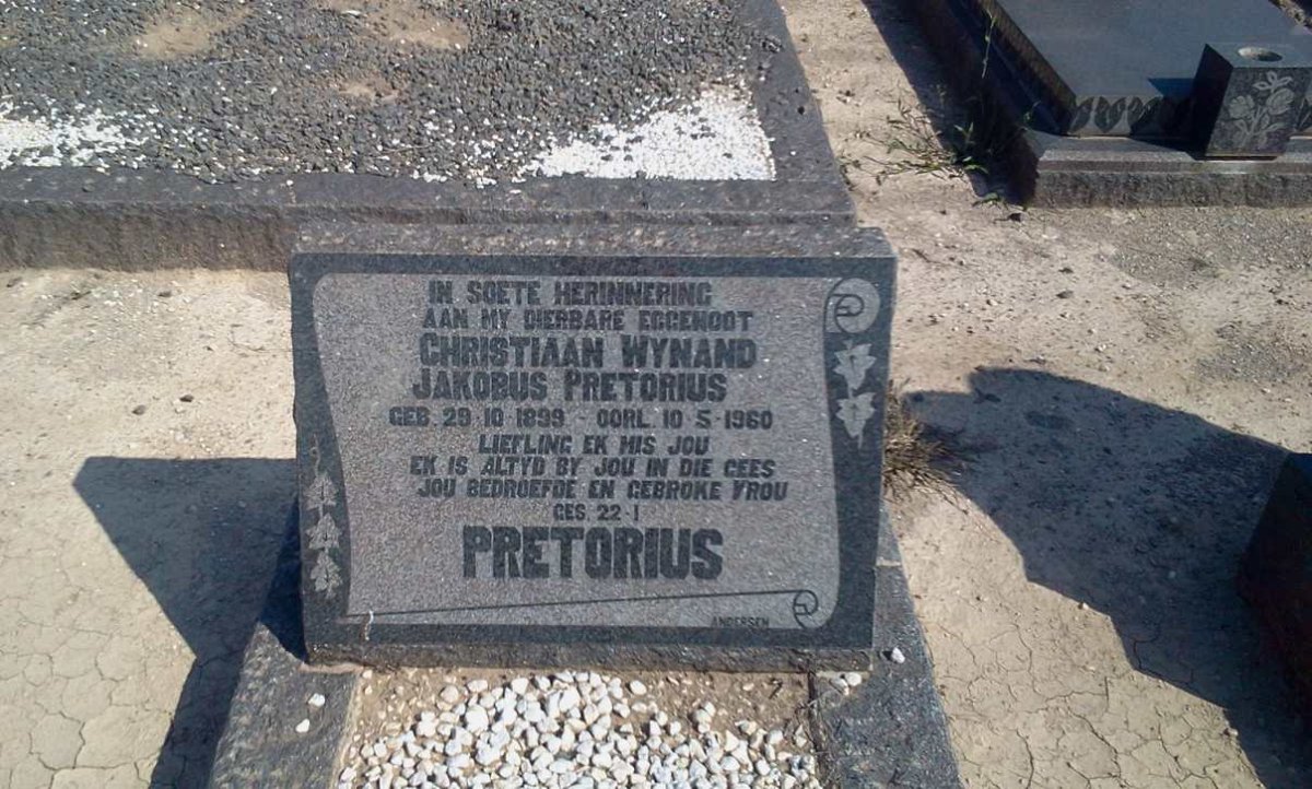 PRETORIUS Christiaan Wynand Jakobus 1899-1960