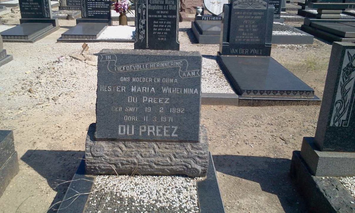 PREEZ Hester Maria Wilhelmina, du 1892-1971
