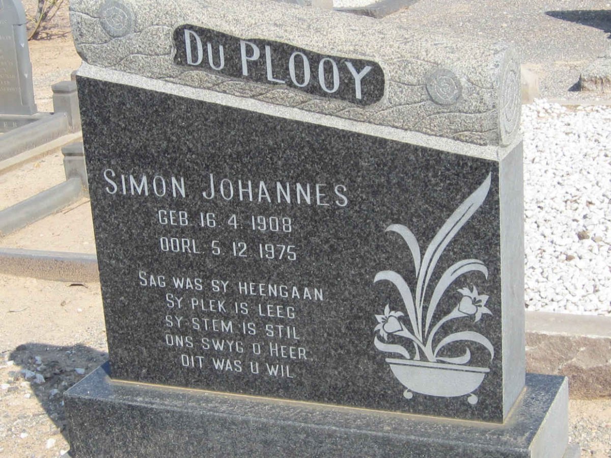 PLOOY Simon Johannes, du 1908-1975