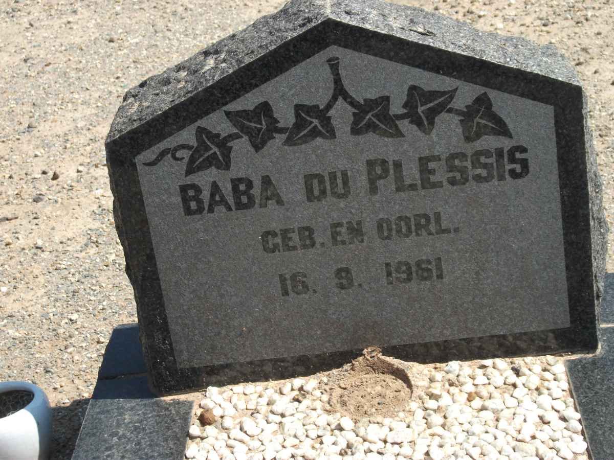 PLESSIS Baba, du 1961-1961
