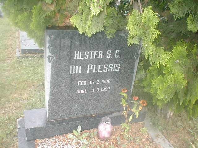 PLESSIS Hester S.C., du 1906-1992