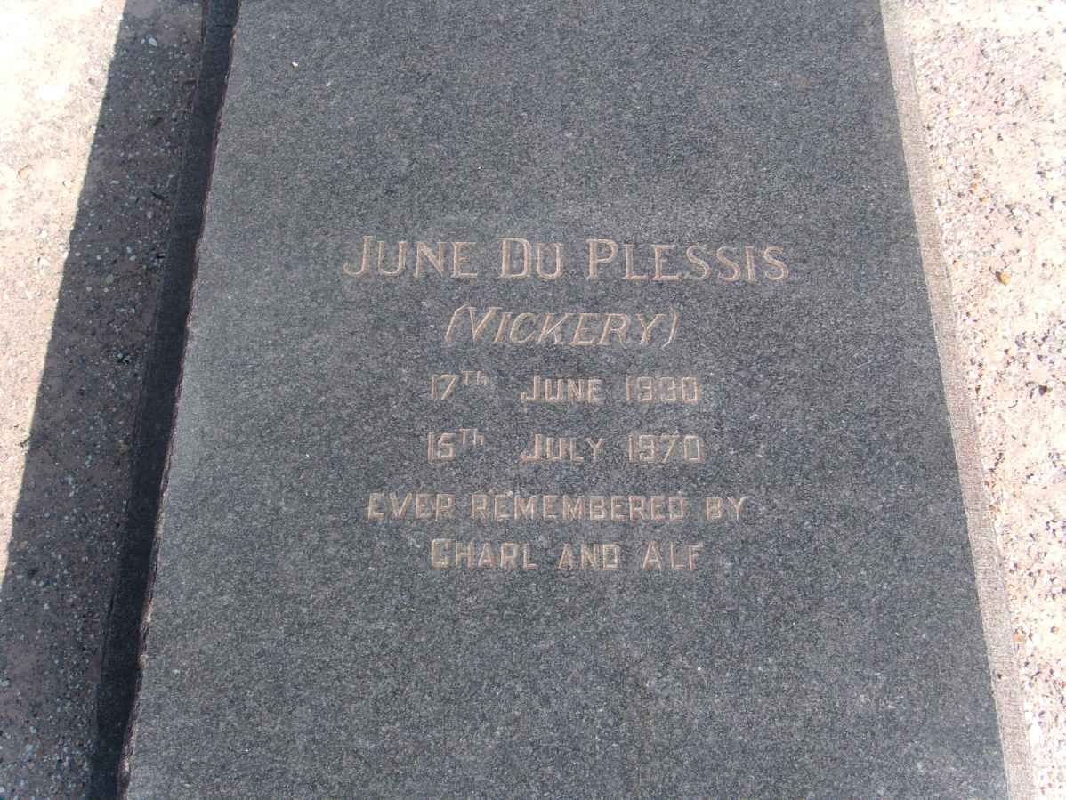 PLESSIS June, du nee VICKERY 1930-1970