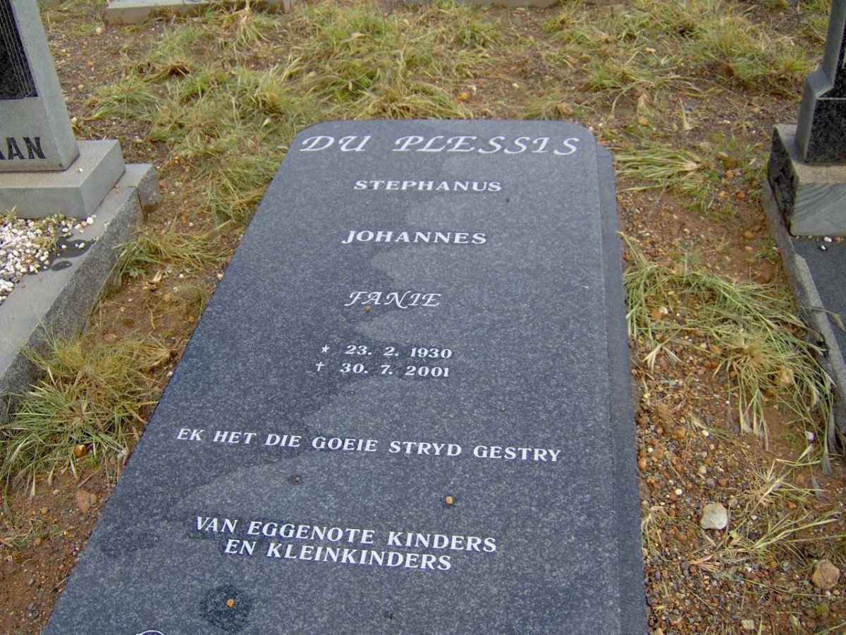 PLESSIS Stephanus Johannes, du 1930-2001