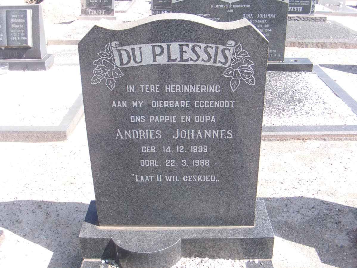 PLESSIS Andries Johannes, du 1898-1968