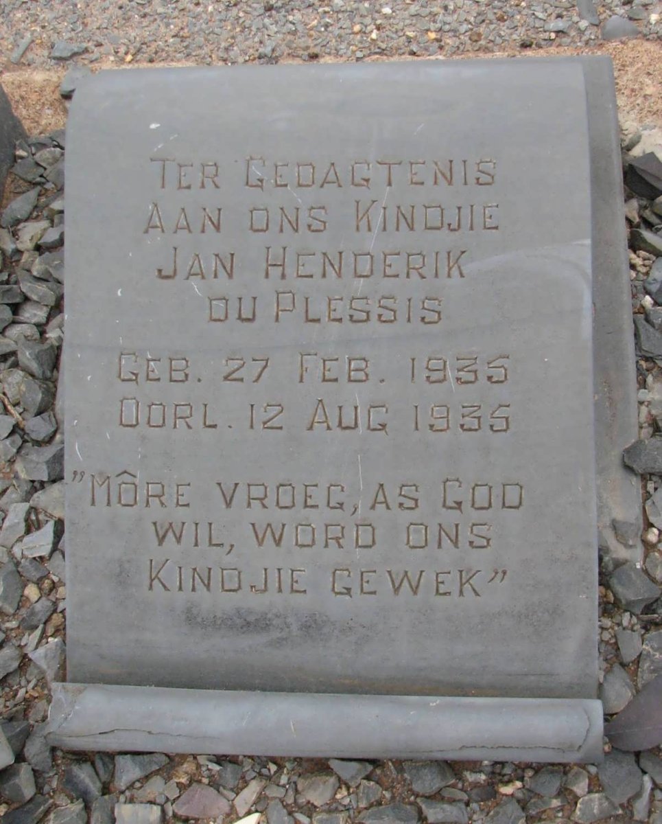 PLESSIS Jan Henderik, du 1935-1935