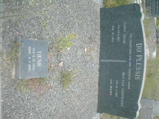 PLESSIS Sarel Jacob, du 1883-1970 &amp; Magtild Gertruida 1896-1975, Tieni 1906-1996