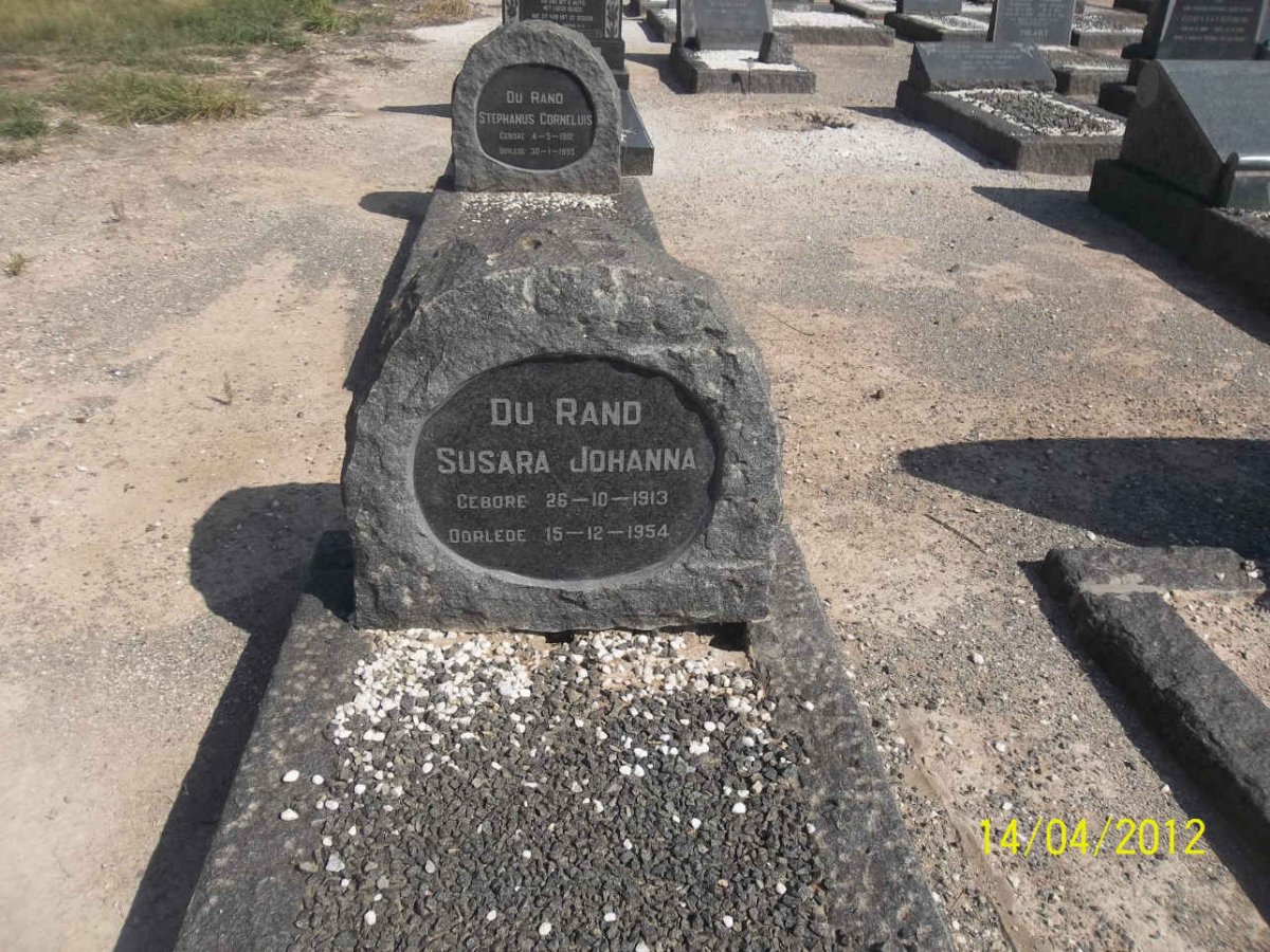 RAND Susara Johanna, du 1913-1954
