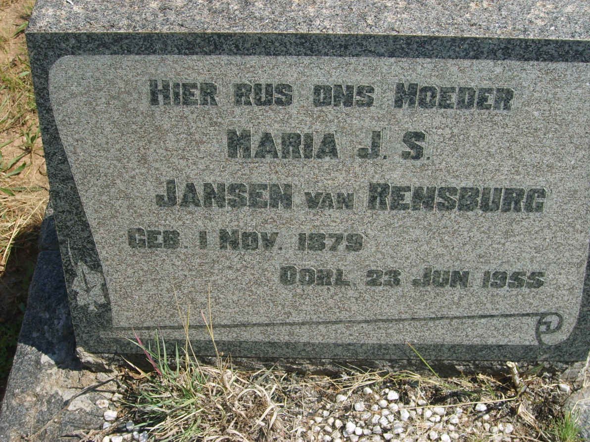 RENSBURG Maria J.S., Jansen van 1879-1955