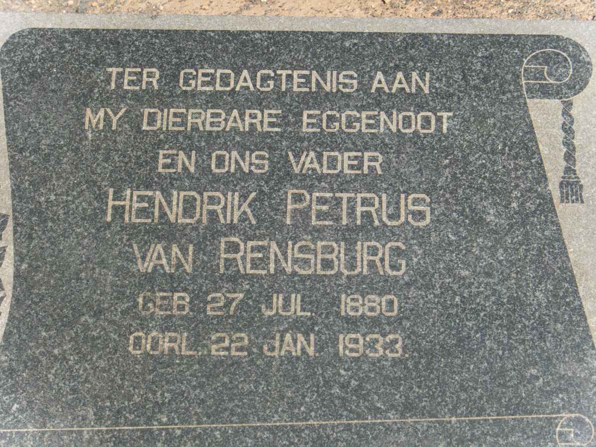RENSBURG Hendrik Petrus, van 1880-1933
