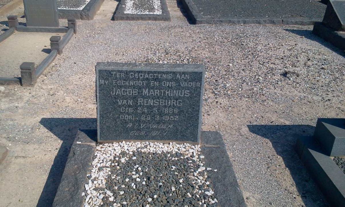 RENSBURG Jacob Marthinus, van 1889-1952