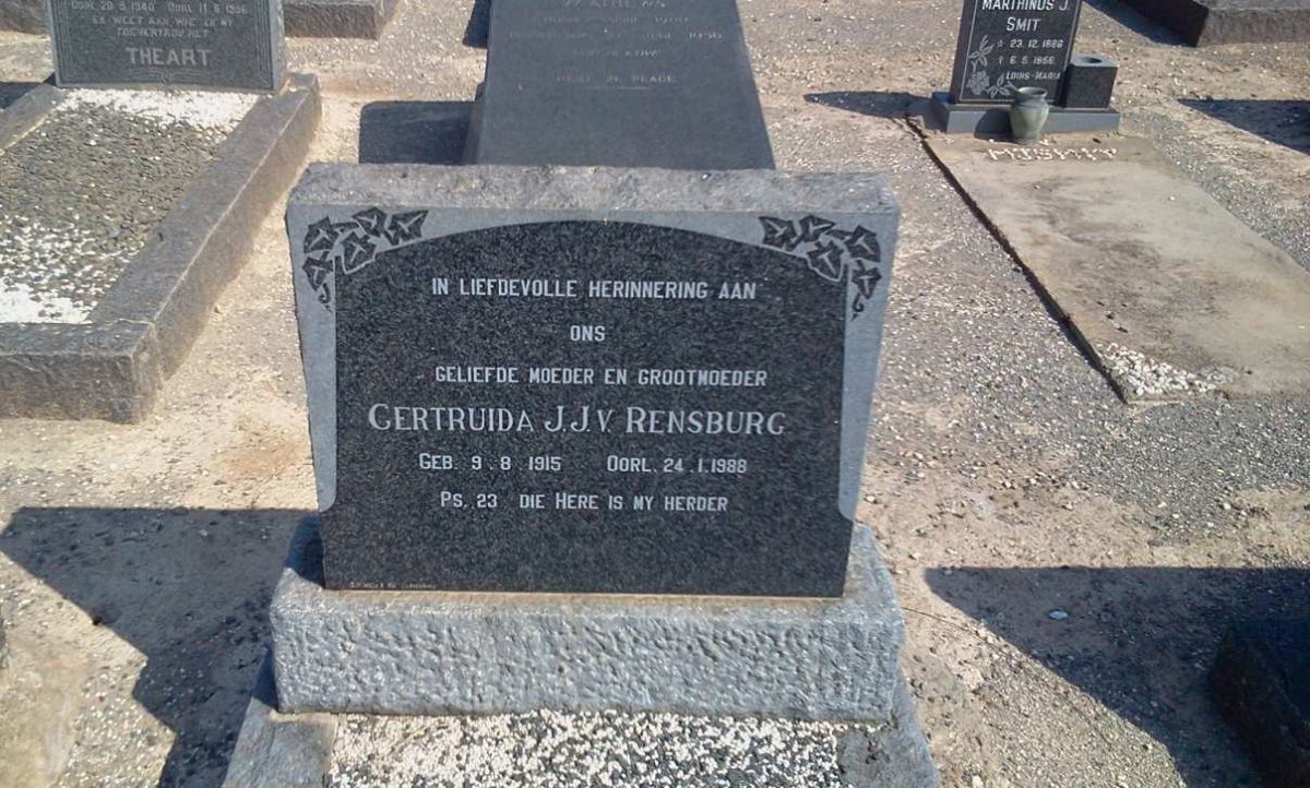 RENSBURG Gertruida J., J. van 1915-1988