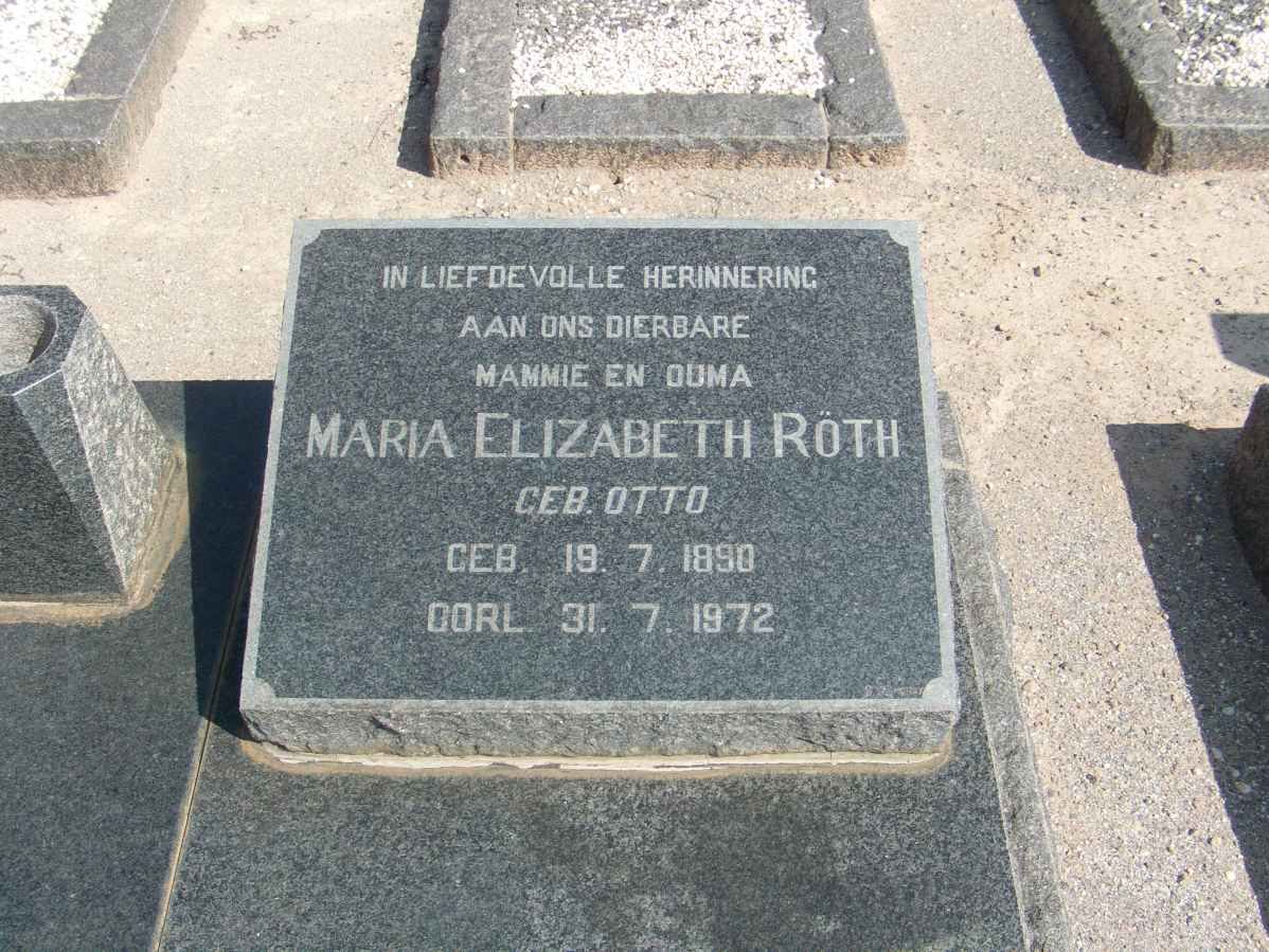 RÖTH Maria Elizabeth nee OTTO 1890-1972