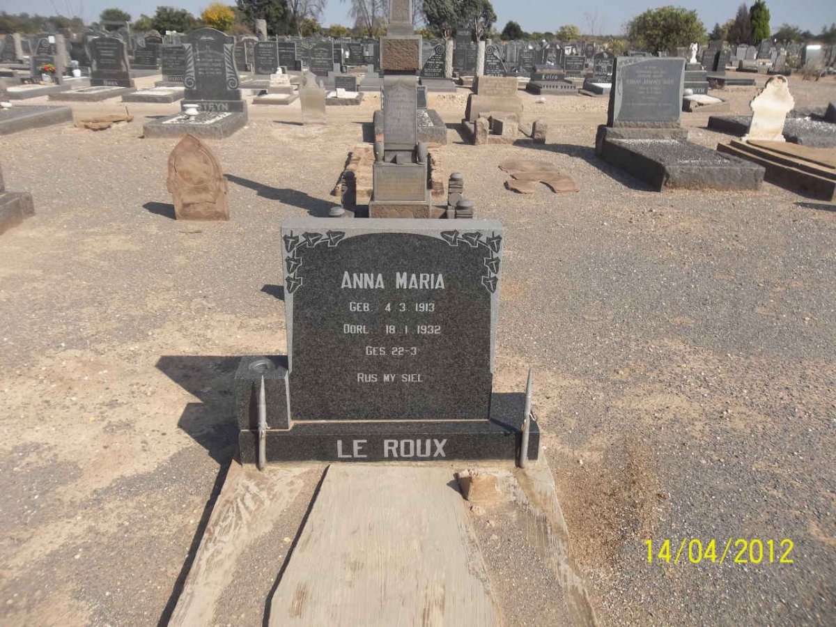 ROUX Anna Maria, le 1913-1932
