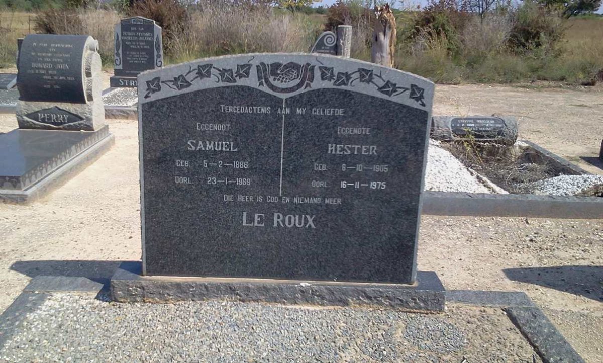 ROUX Samuel, le 1886-1969 &amp; Hester 1905-1975