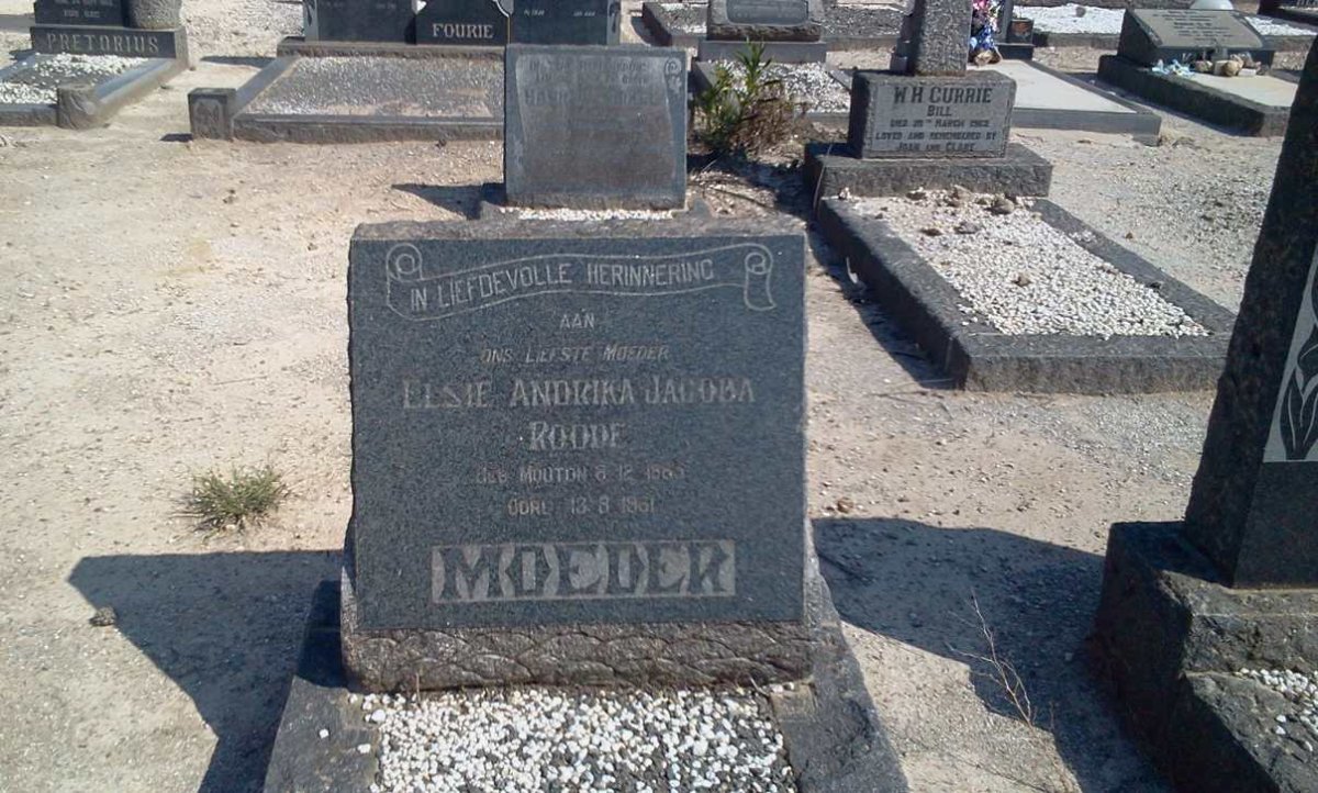 ROODE Elsie Andrika Jacoba nee MOUTON 18??-1961