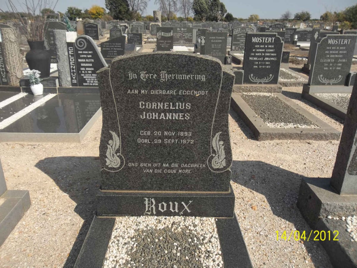 ROUX Cornelius Johannes 1893-1972