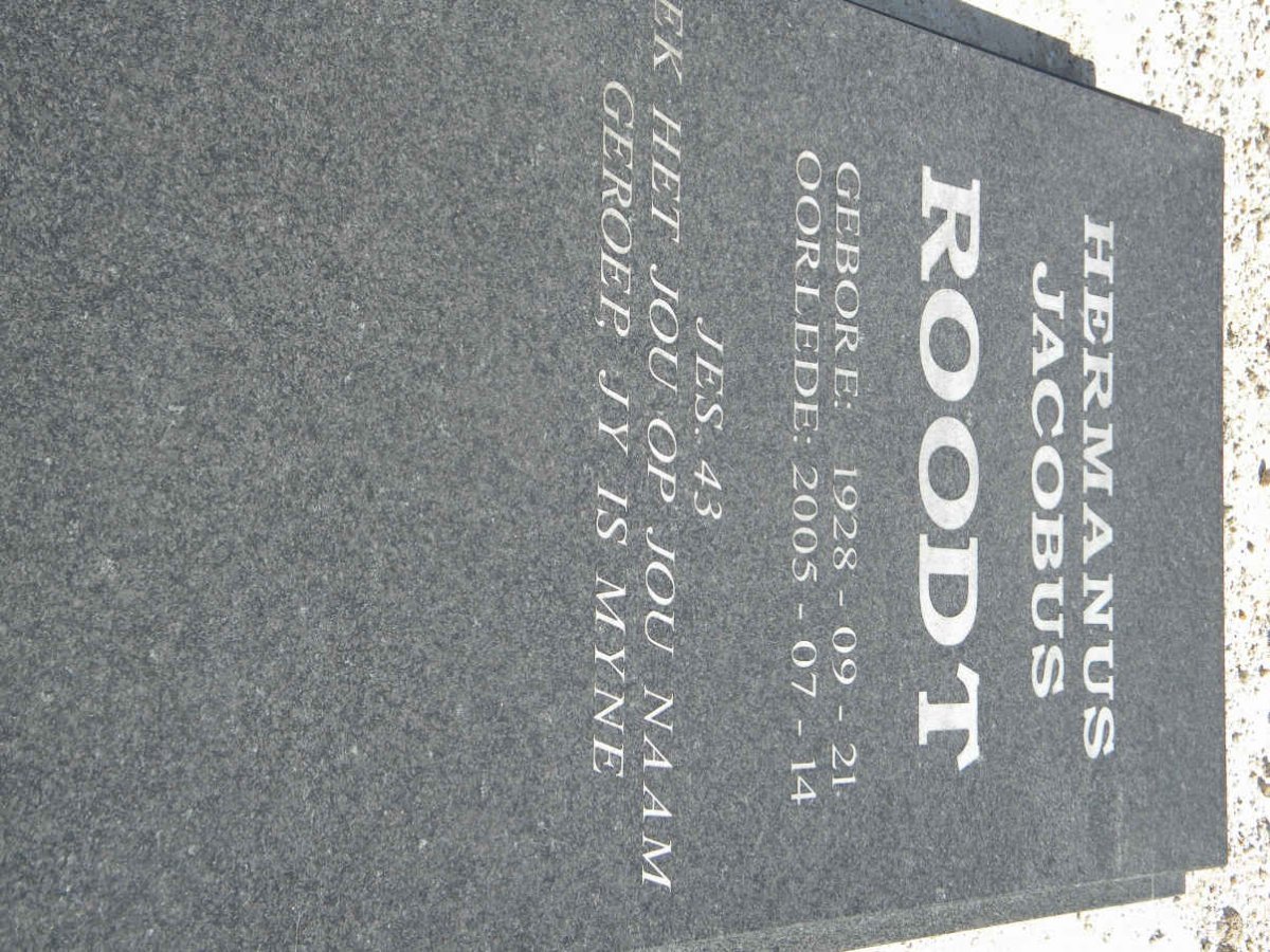 ROODT Hermanus Jacobus 1928-2005