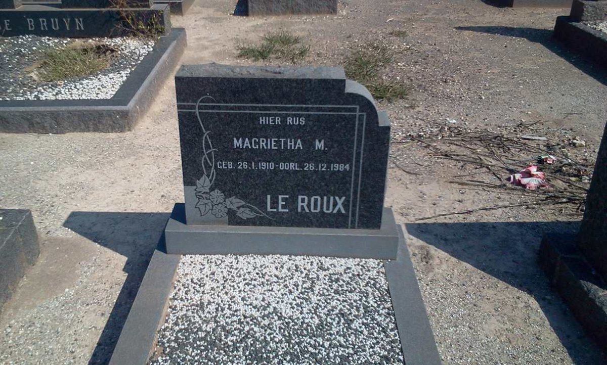 ROUX Magrietha M., le 1910-1984