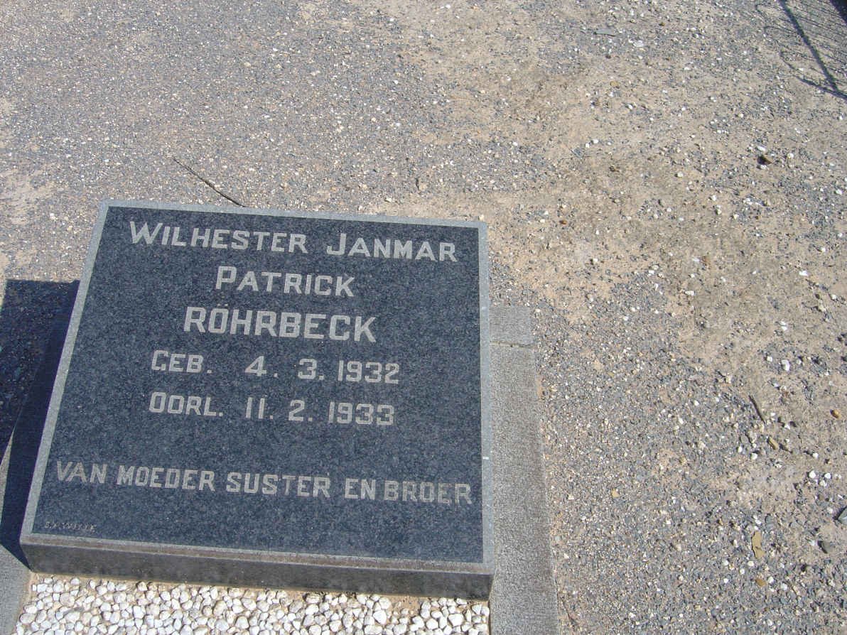 RÖHRBECK, Wilhester Janmar Patrick 1932-1933