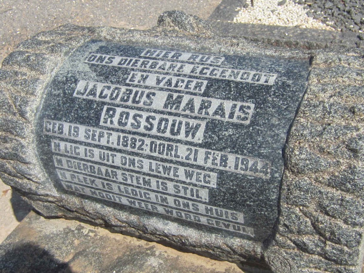 ROSSOUW Jacobus Marais 1882-1944