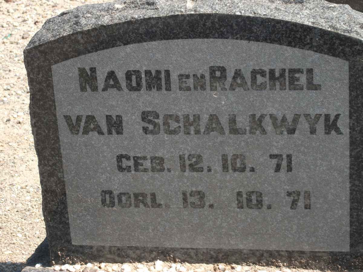 SCHALKWYK Naomi, van 1971-1971 :: VAN SCHALKWYK Rachel 1971-1971