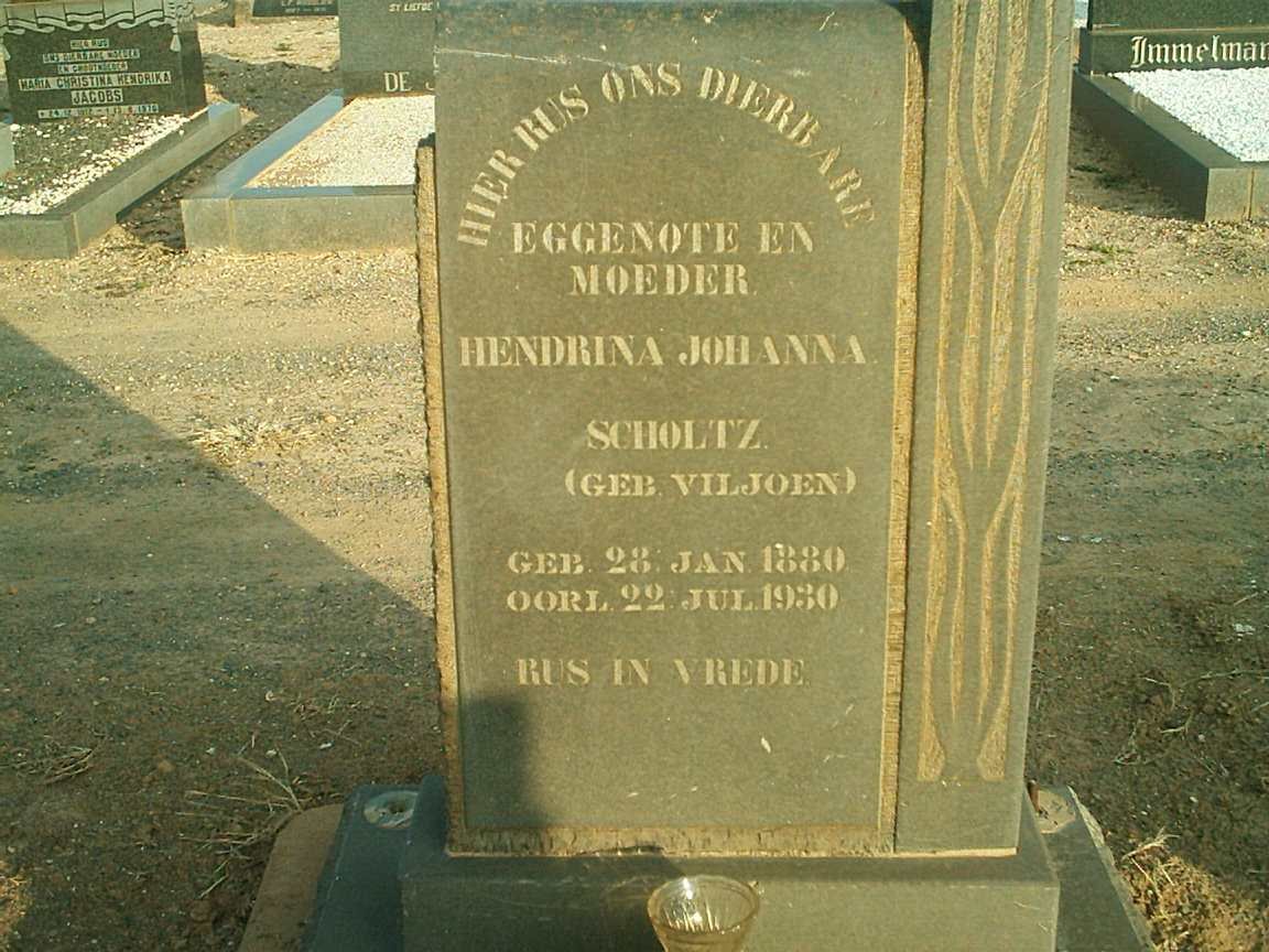 SCHOLTZ Hendrina Johanna nee VILJOEN 1880-1930