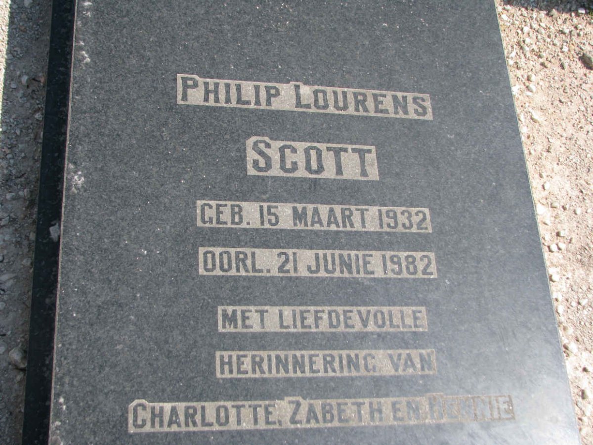SCOTT Philip Lourens 1932-1982