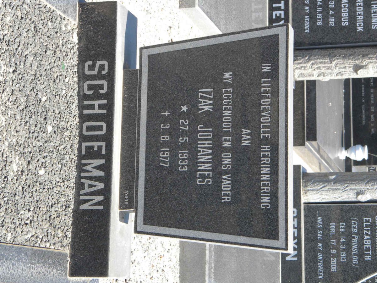 SCHOEMAN Izak Johannes 1933-1977