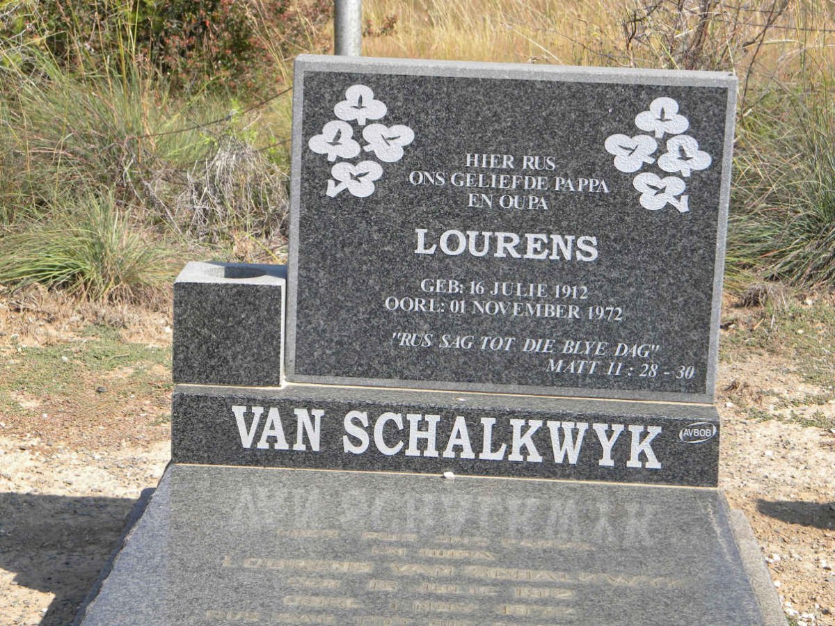 SCHALKWYK Lourens, van 1912-1972