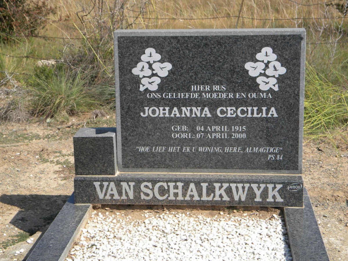 SCHALKWYK Johanna Cecilia, van 1915-2000