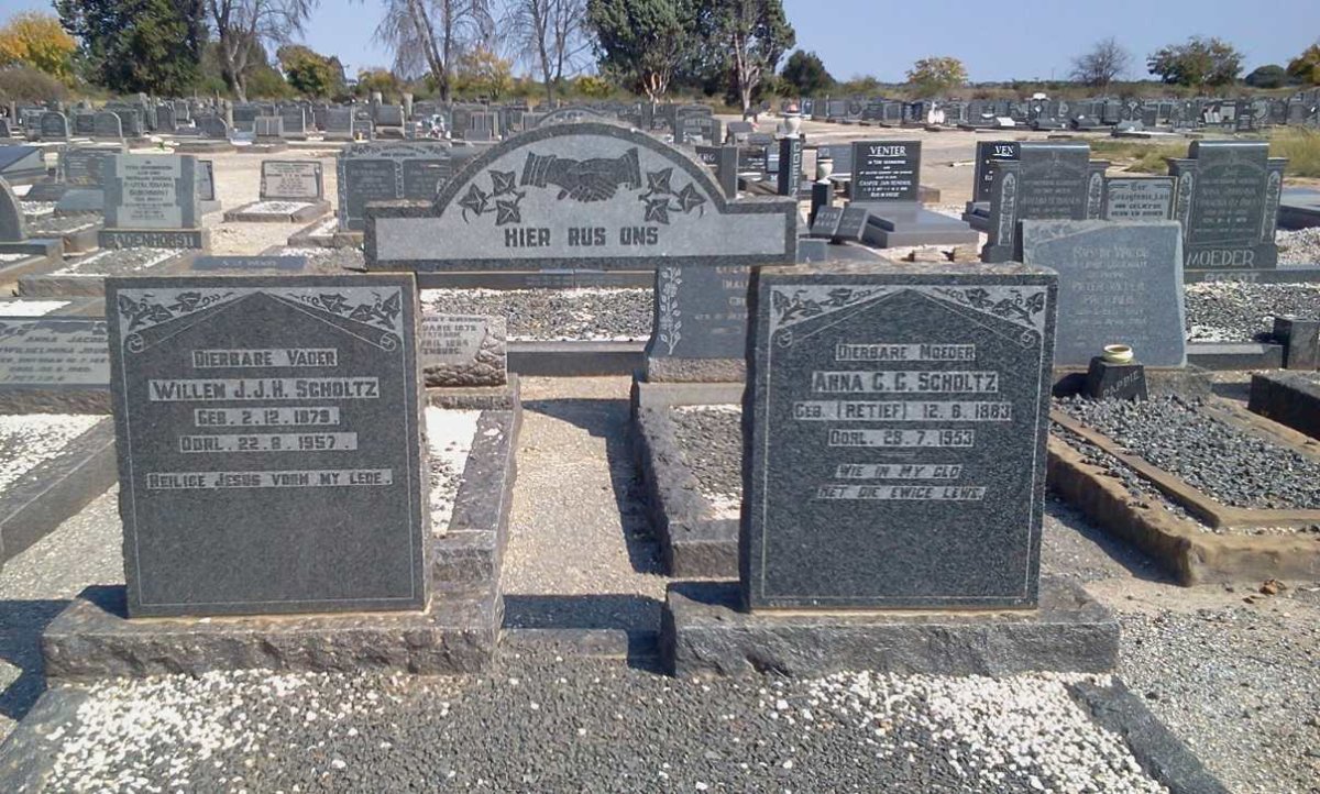 SCHOLTZ Willem J.J.H. 1879-1957 &amp; Anna C.G. RETIEF 1883-1953