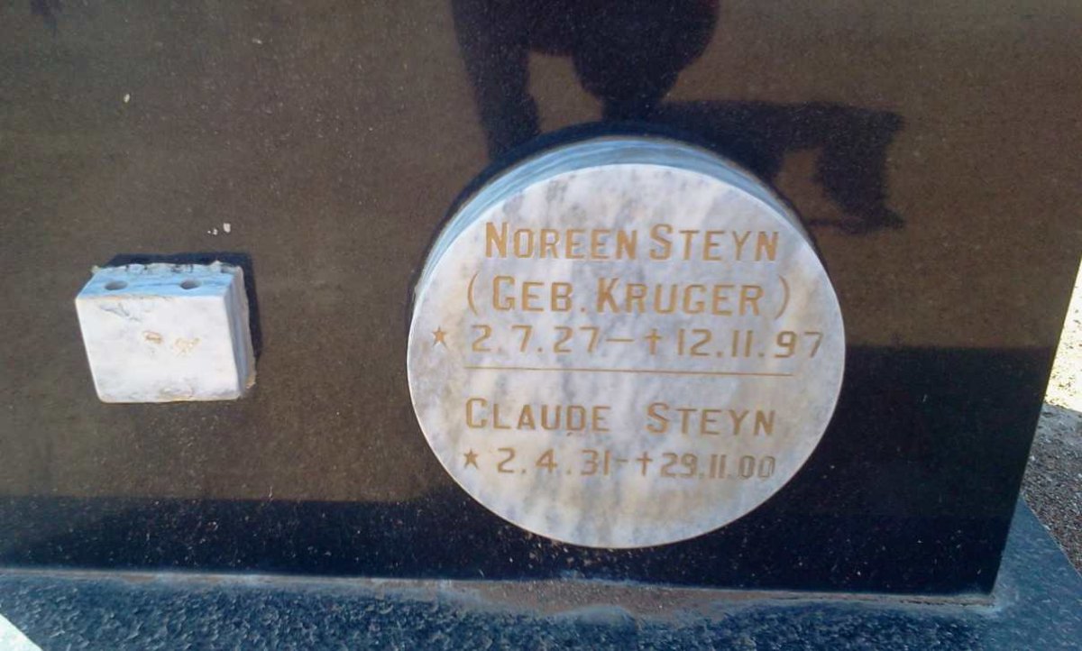 STEYN Claude 1931-2000 &amp; Noreen KRUGER 1927-1997