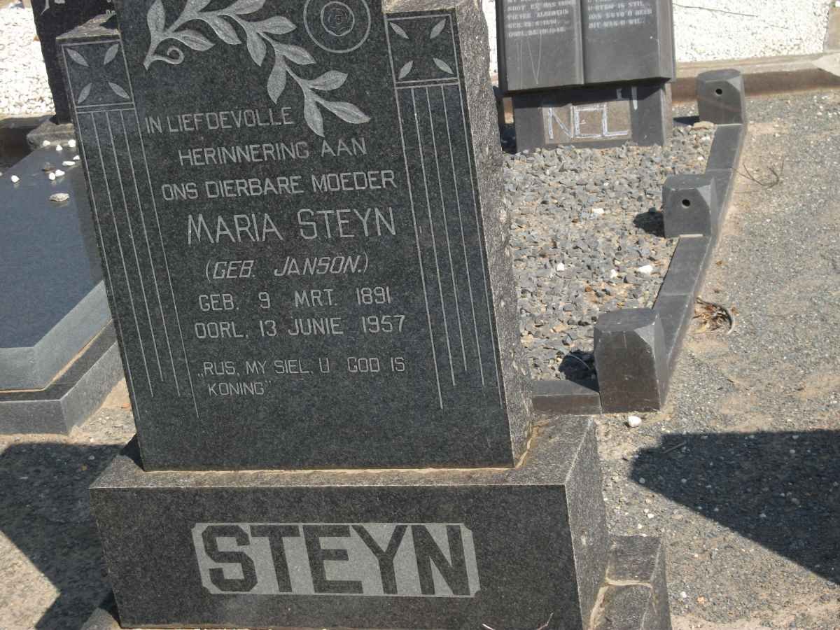 STEYN Maria nee JANSON 1891-1957