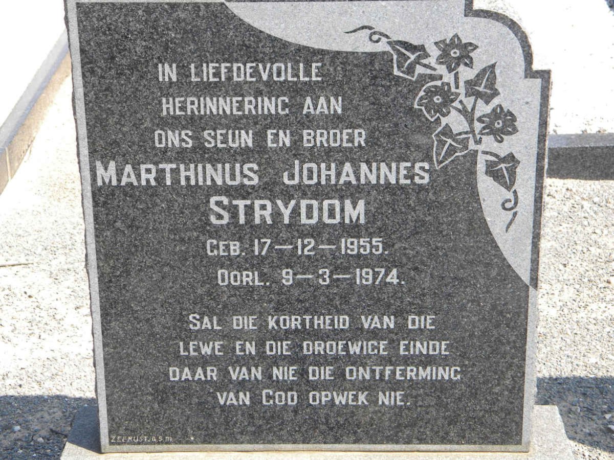 STRYDOM Marthinus Johannes 1955-1974