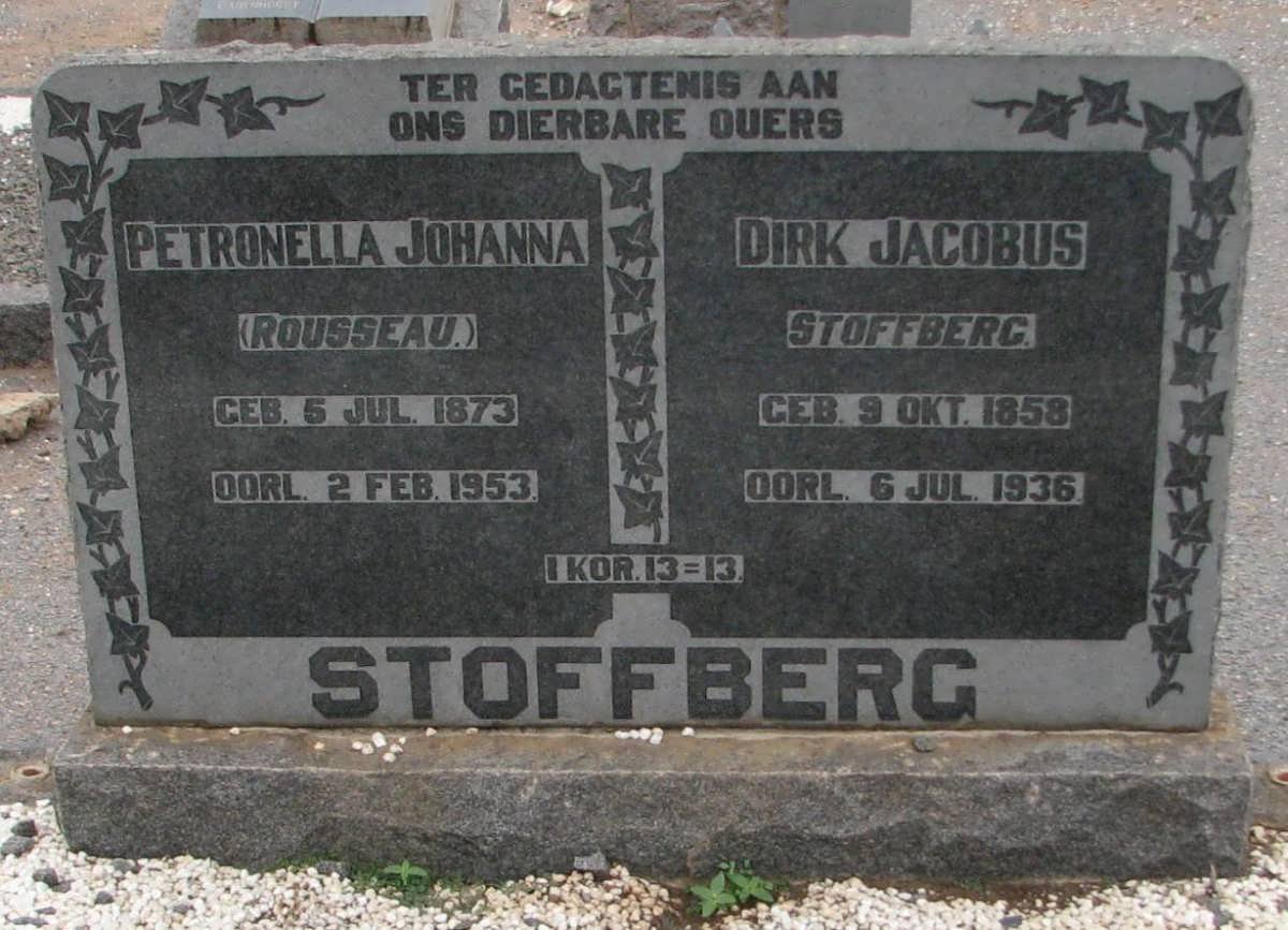 STOFFBERG Dirk Jacobus 1858-1936 &amp; Petronella Johannes ROUSSEAU 1873-1953