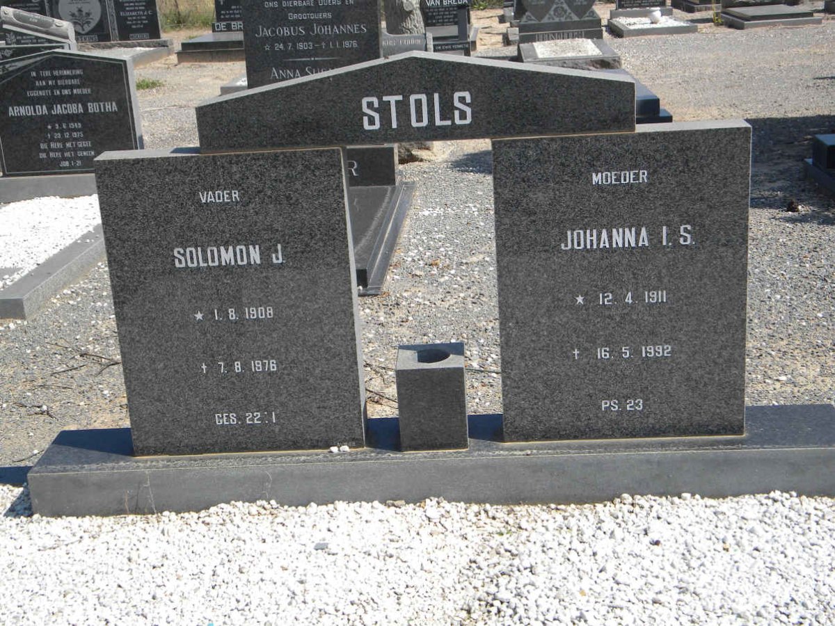 STOLS Solomon J. 1908-1976 &amp; Johanna I.S. 1911-1992