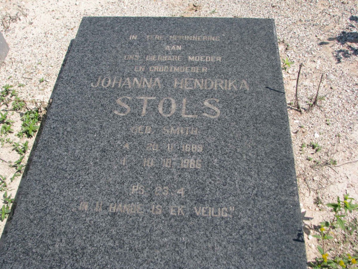STOLS Johanna Hendrika nee SMITH 189-1986