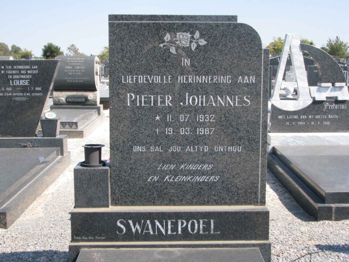 SWANEPOEL Pieter Johannes 1932-1987