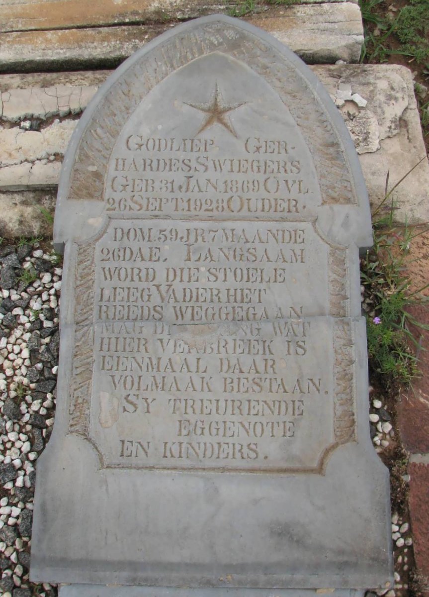 SWIEGERS Godliep Gerhardus 1869-1928
