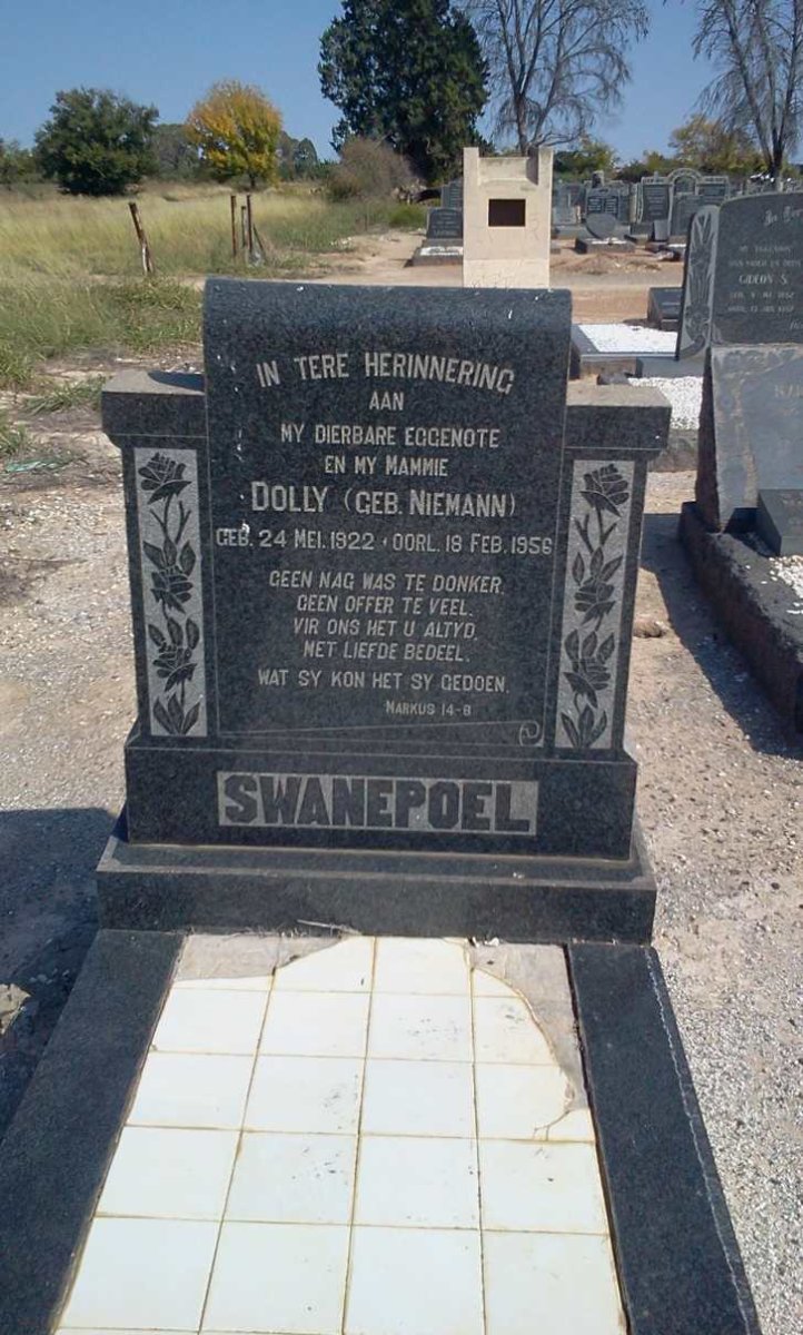 SWANEPOEL Dolly nee NIEMANN 1922-1956