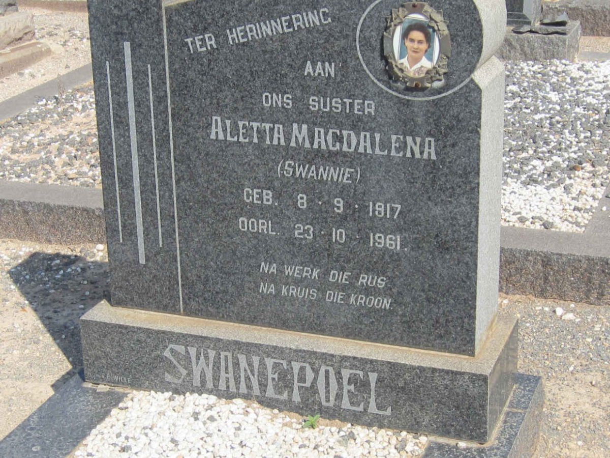 SWANEPOEL Aletta Magdalena 1917-1961