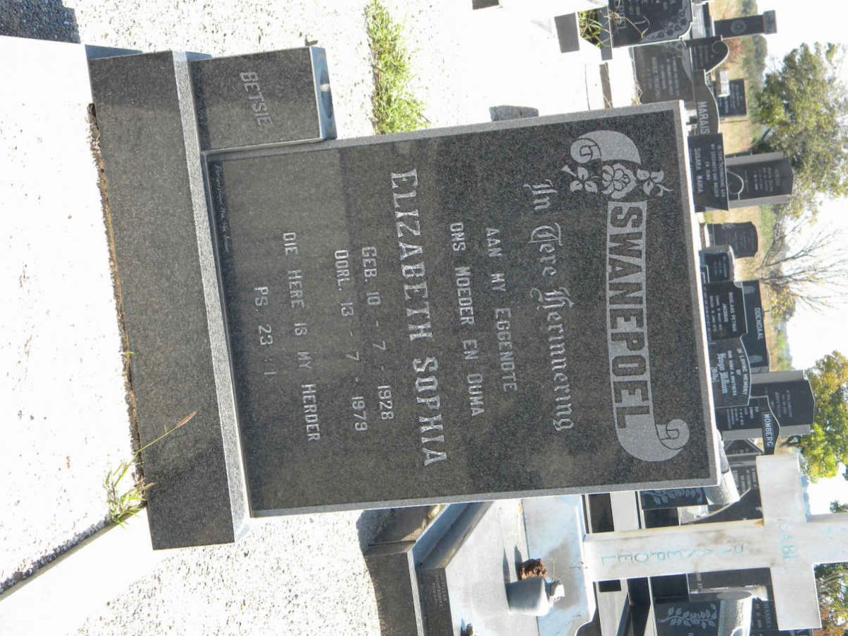 SWANEPOEL Elizabeth Sophia 1928-1979
