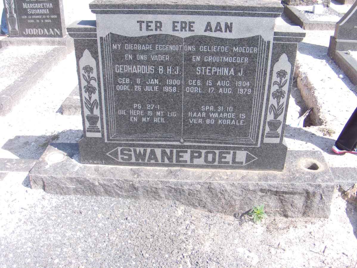 SWANEPOEL Gerhardus B.H.J. 1900-1958 &amp; Stephina J. 1904-1979