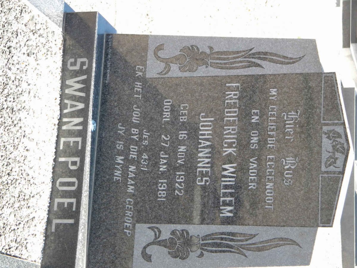 SWANEPOEL Frederick Willem Johannes 1922-1981