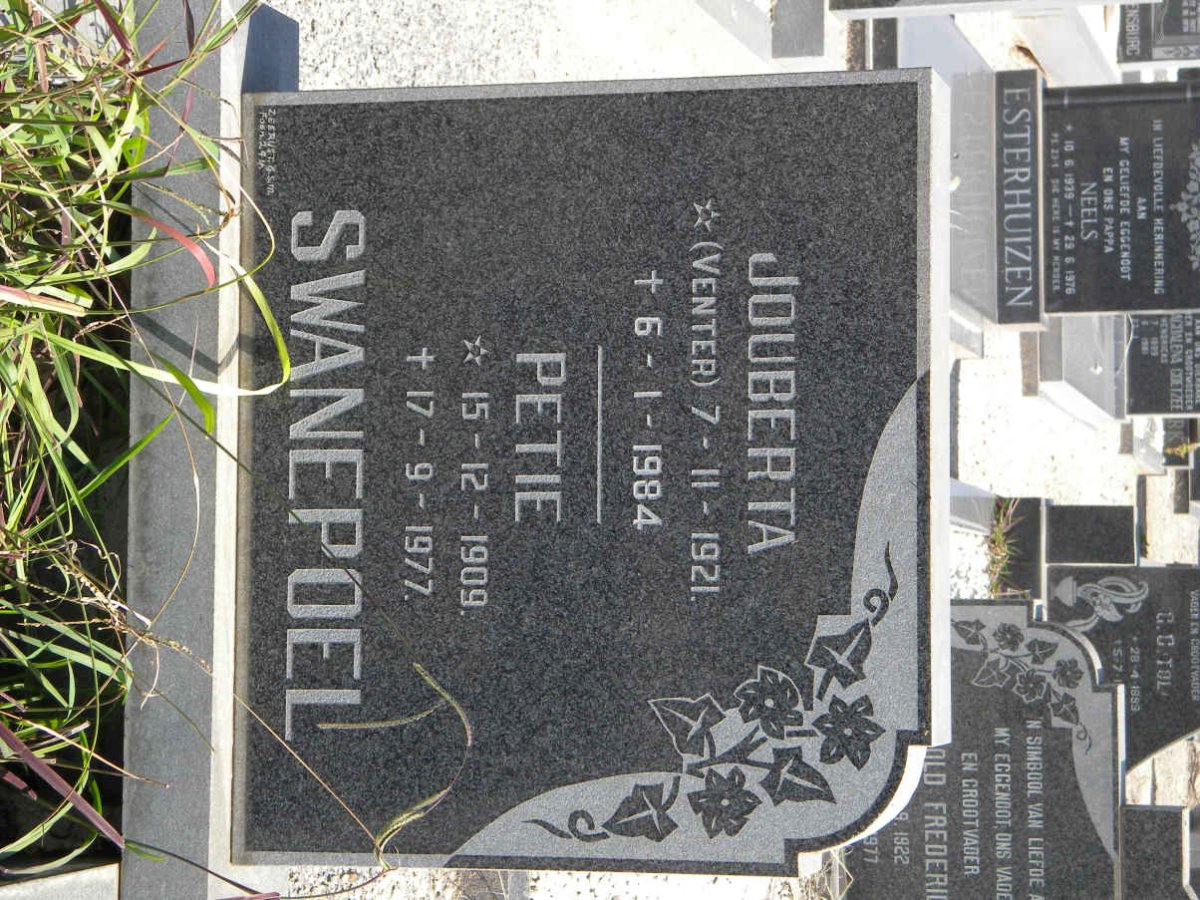 SWANEPOEL Petie 1909-1977 &amp; Jouberta VENTER 1921-1984
