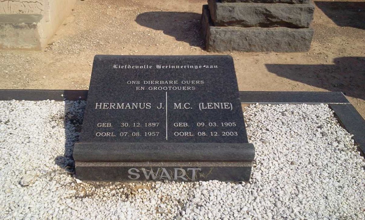 SWART Hermanus J. 1897-1957 &amp; M.C. 1905-2003