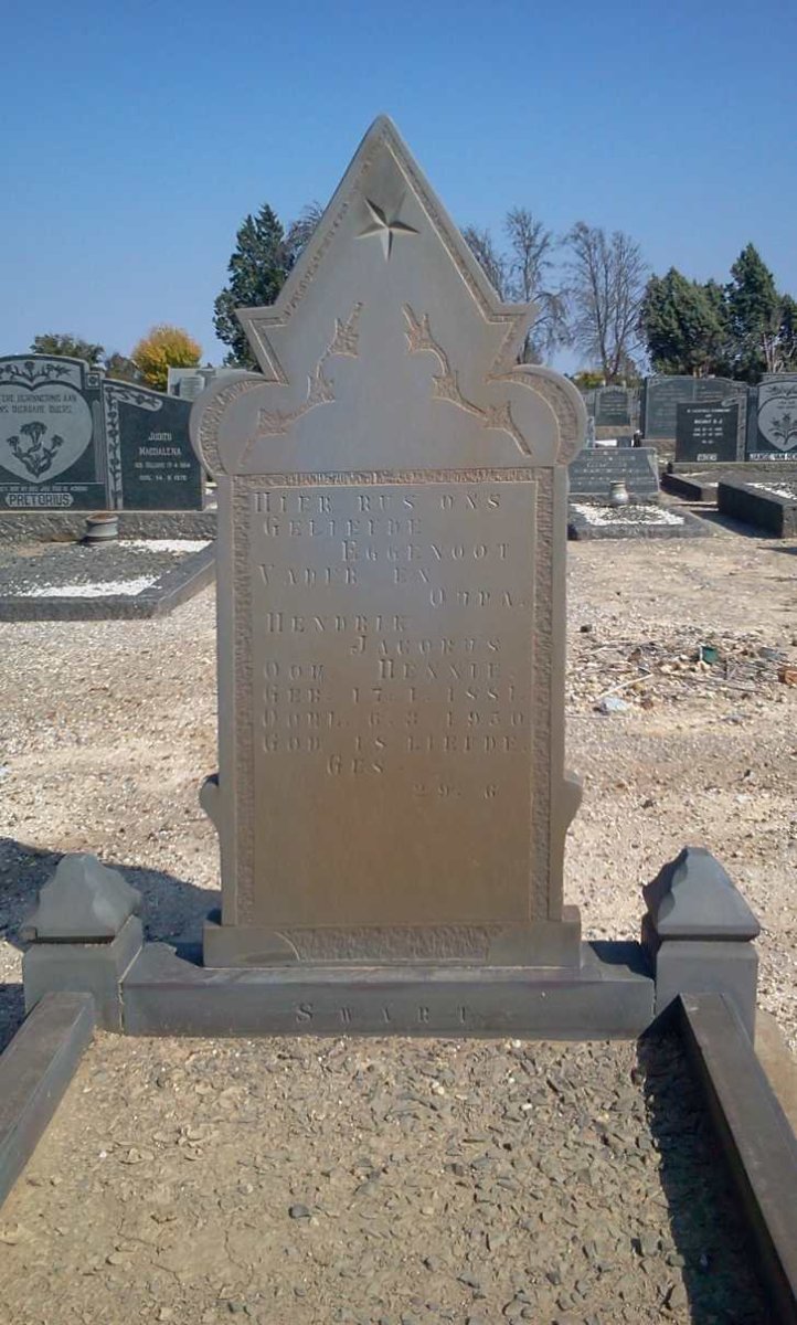 SWART Hendrik Jacobus 1881-1930